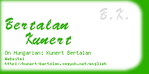 bertalan kunert business card